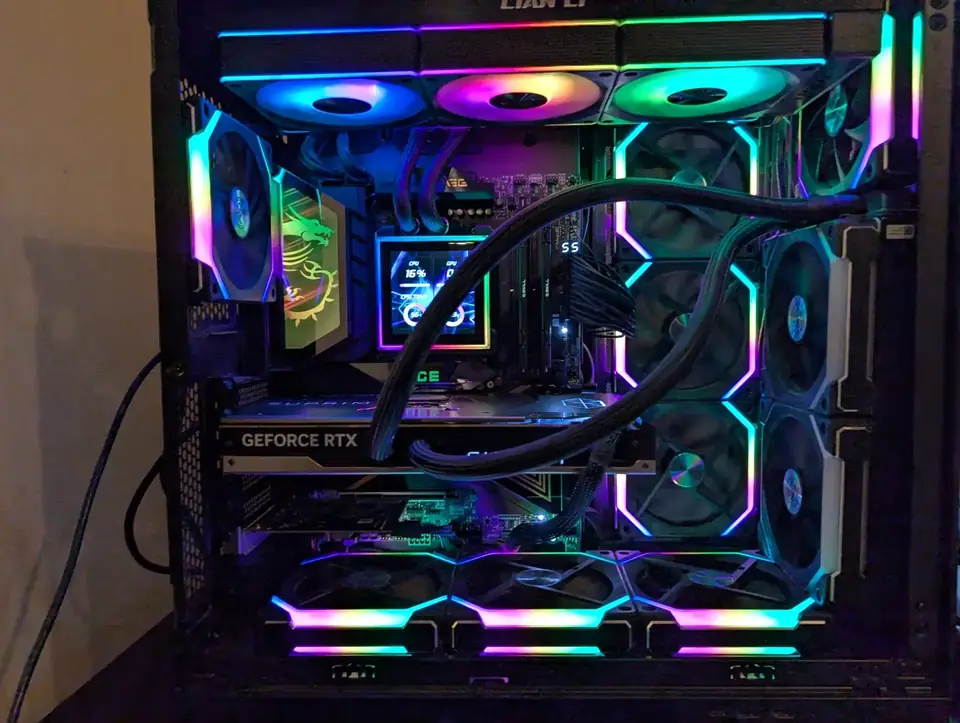 A real Subtronics custom gaming PC with RGB lighting